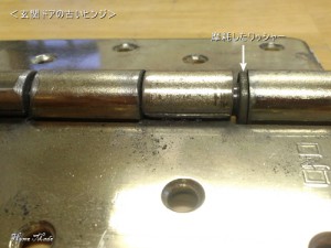 輸入玄関ドアの古いヒンジ