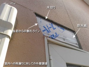 室内への雨漏りに対しての外壁調査