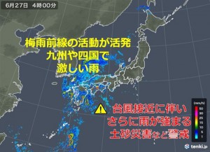 2019年6月27日の雨雲の動き