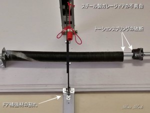 スチール製ガレージドアの不具合