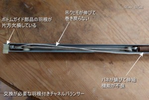 交換が必要な羽根付きチャネルバランサー