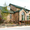 Natural colored full brick cladding house with double built in garage